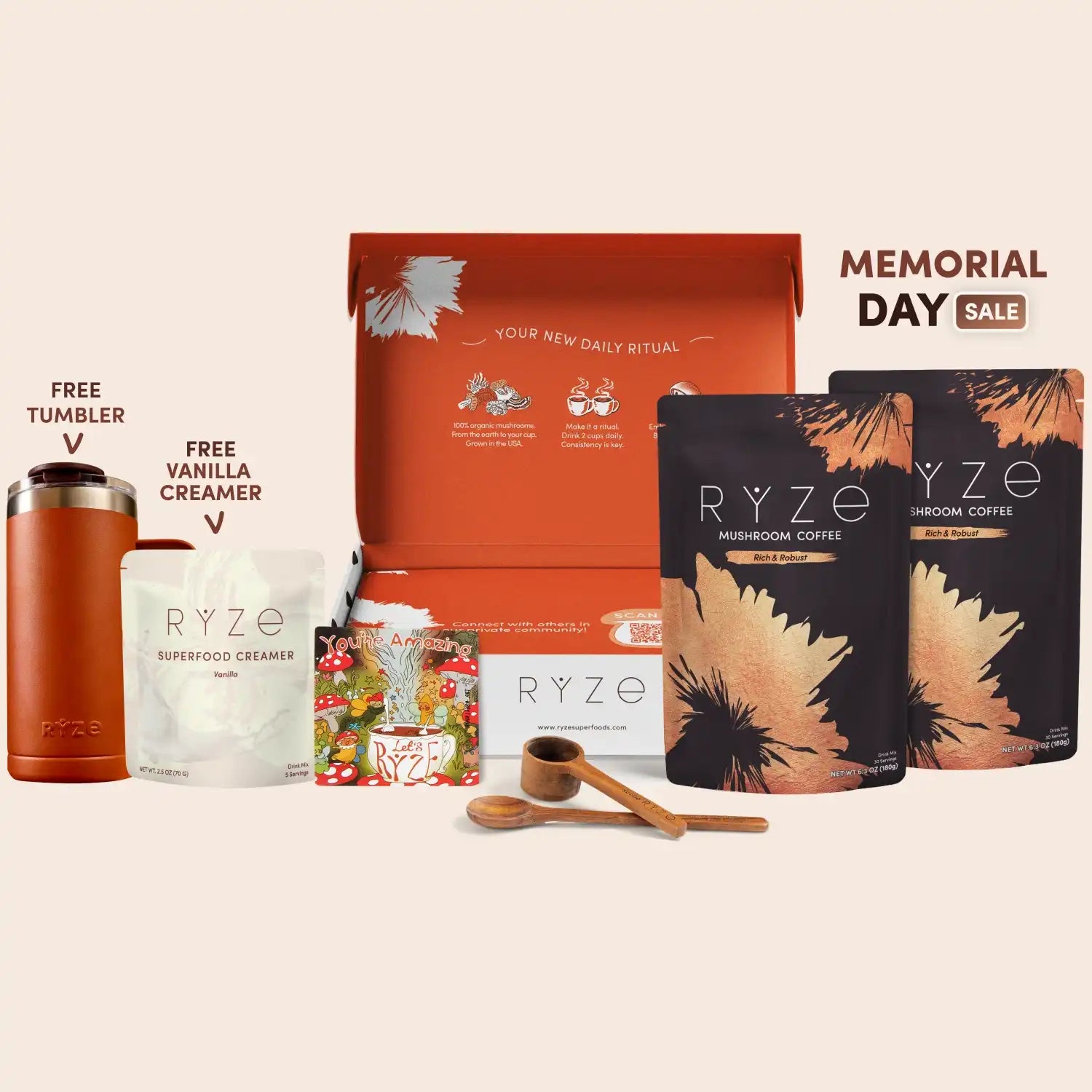 Mushroom Coffee Dark Roast Starter Kit (60 servings) - Better Daily Coffee